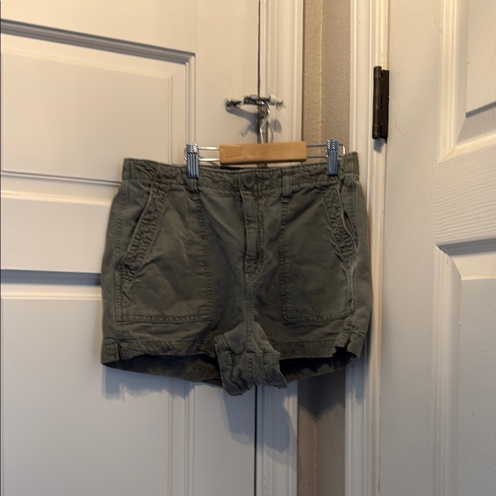 Olive Green Casual Shorts